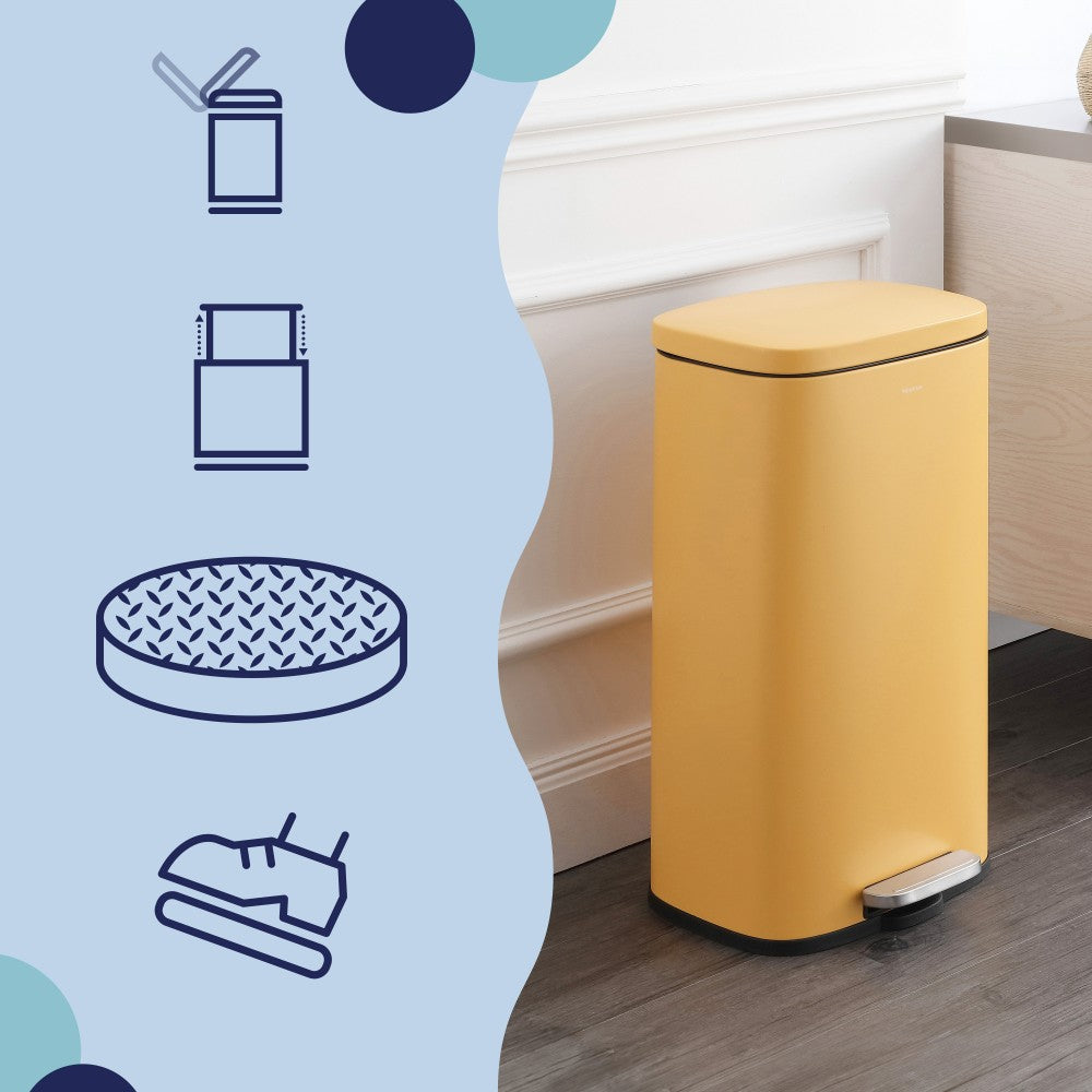 Abrahamus 30 Liter/8 Gallon Step-Open Trash Can