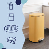 Abrahamus 30 Liter/8 Gallon Step-Open Trash Can