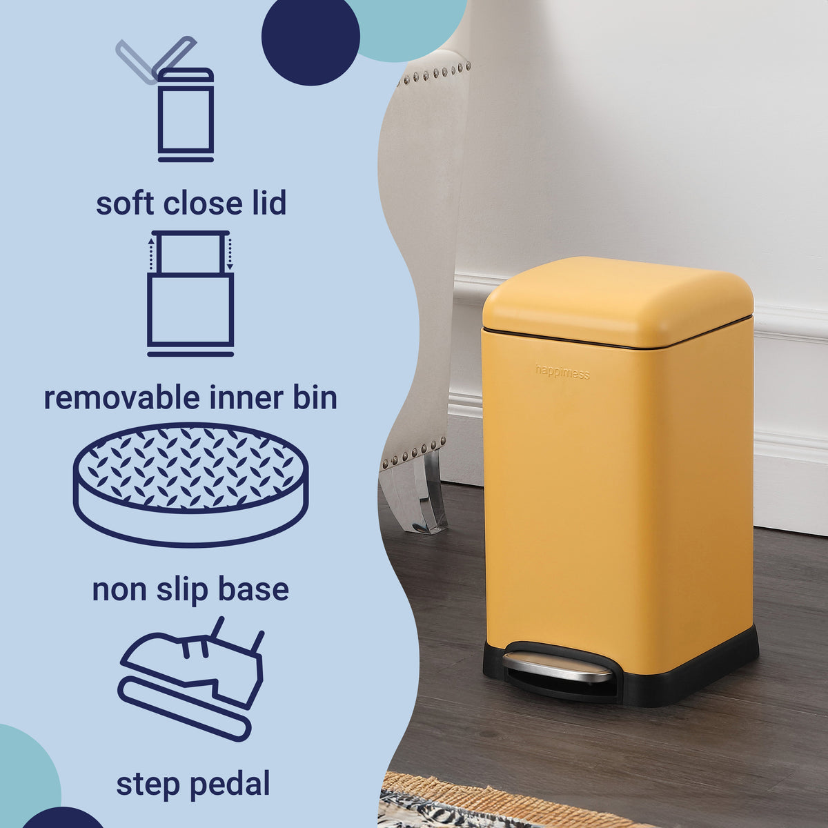 Lopus Retro Mini 3.2-Gallon Step-Open Trash Can