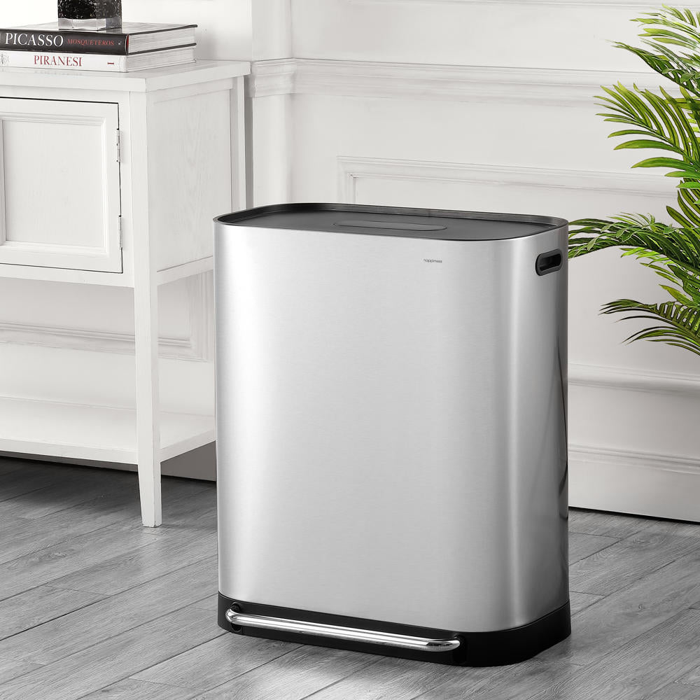Beni Kitchen Trash/RecycLing 16-Gallon Double-Bucket Step-Open Trash Can