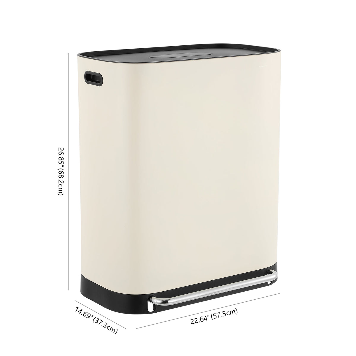 Beni Kitchen Trash/RecycLing 16-Gallon Double-Bucket Step-Open Trash Can