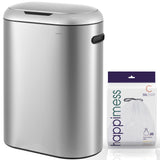 Robo Kitchen 13.2-Gallon Slim Oval Motion Sensor Touchless Trash Can with Touch Mode