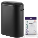 Robo Kitchen 13.2-Gallon Slim Oval Motion Sensor Touchless Trash Can with Touch Mode