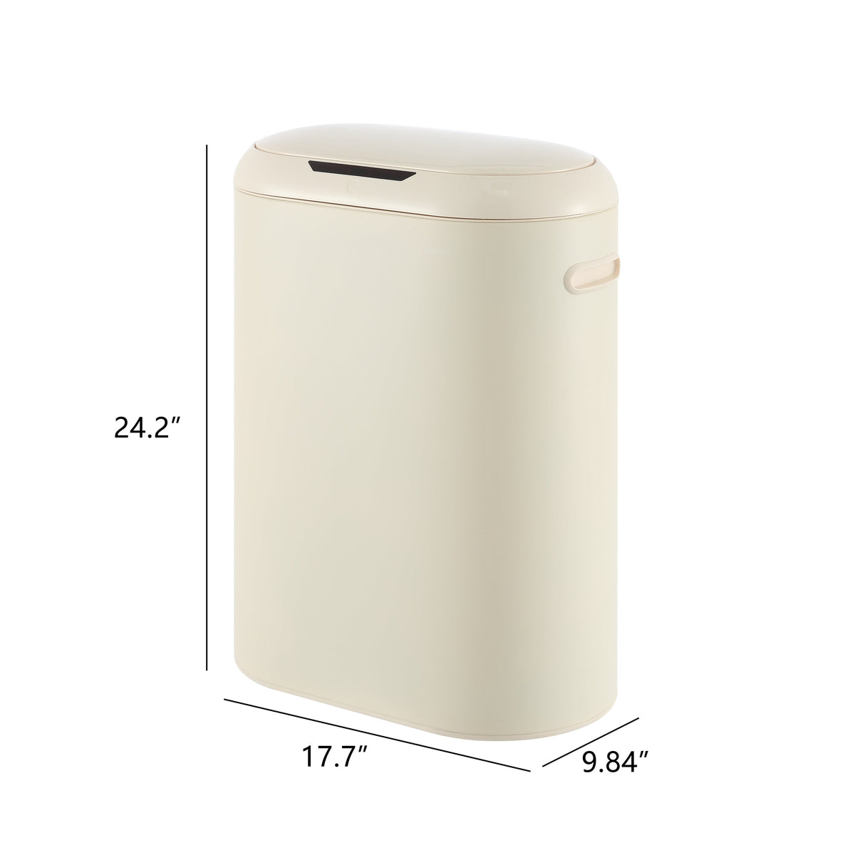 Robo Kitchen 13.2-Gallon Slim Oval Motion Sensor Touchless Trash Can with Touch Mode