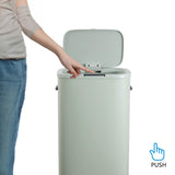 Tammi Kitchen 14.5-Gallon Slim Metal Push Button Trash Can