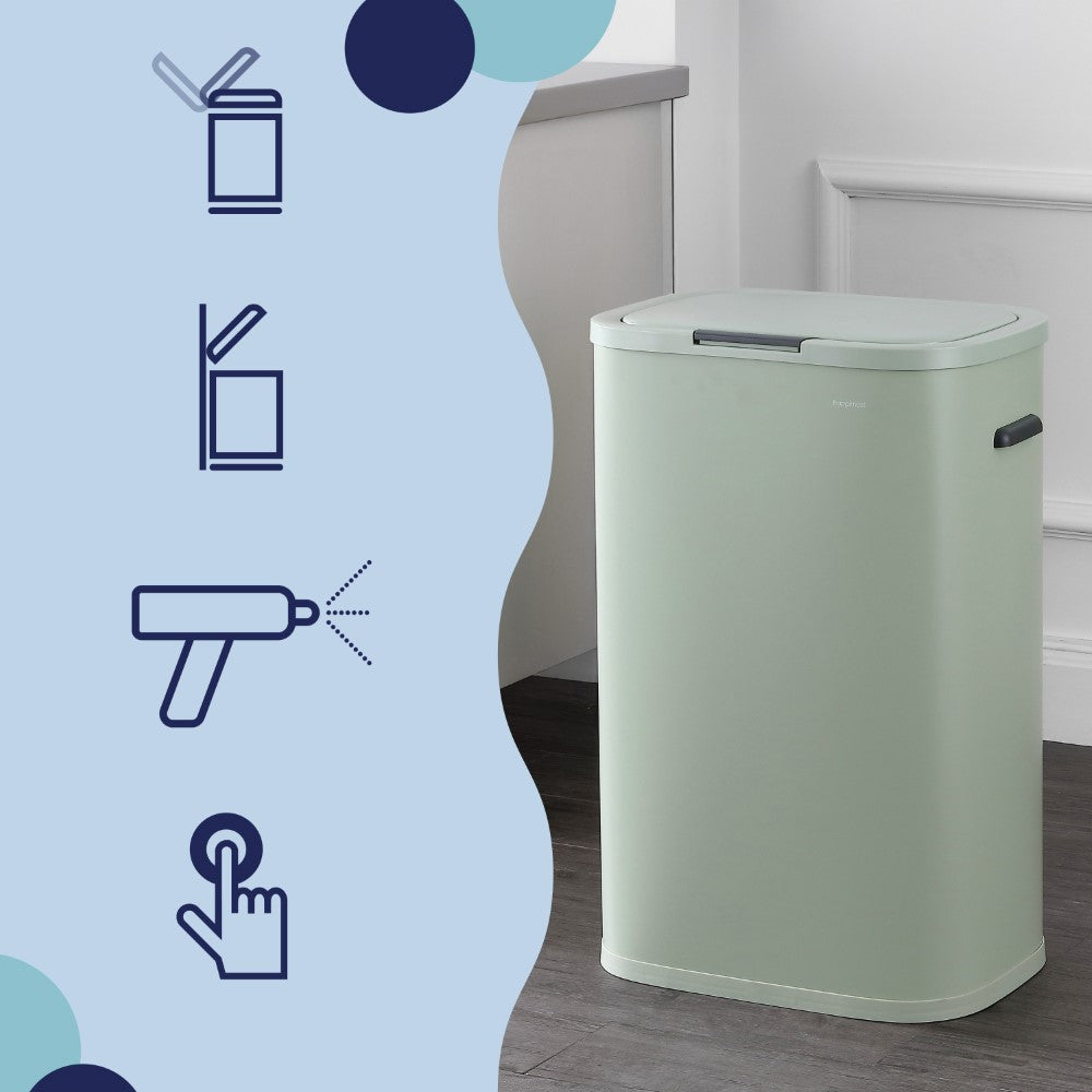 Tammi Kitchen 14.5-Gallon Slim Metal Push Button Trash Can