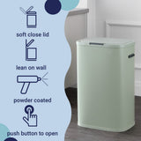 Tammi Kitchen 14.5-Gallon Slim Metal Push Button Trash Can