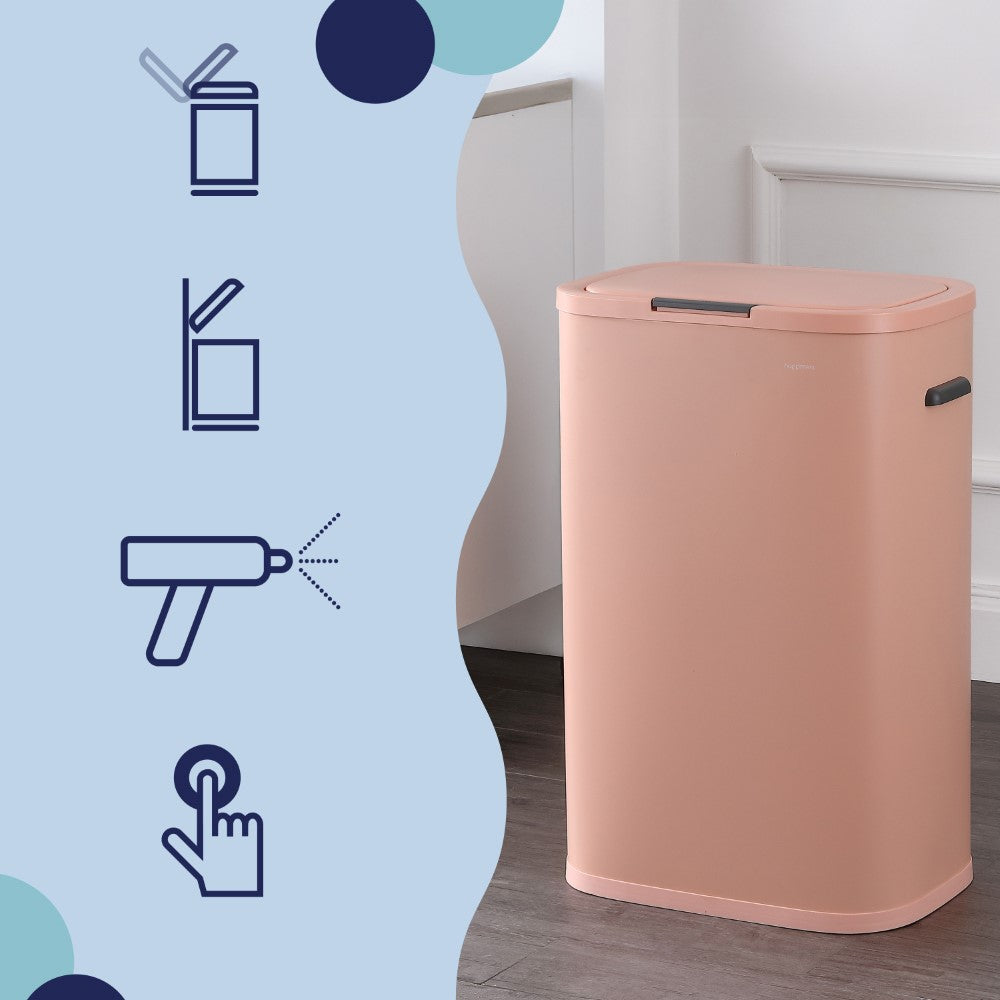 Tammi Kitchen 14.5-Gallon Slim Metal Push Button Trash Can