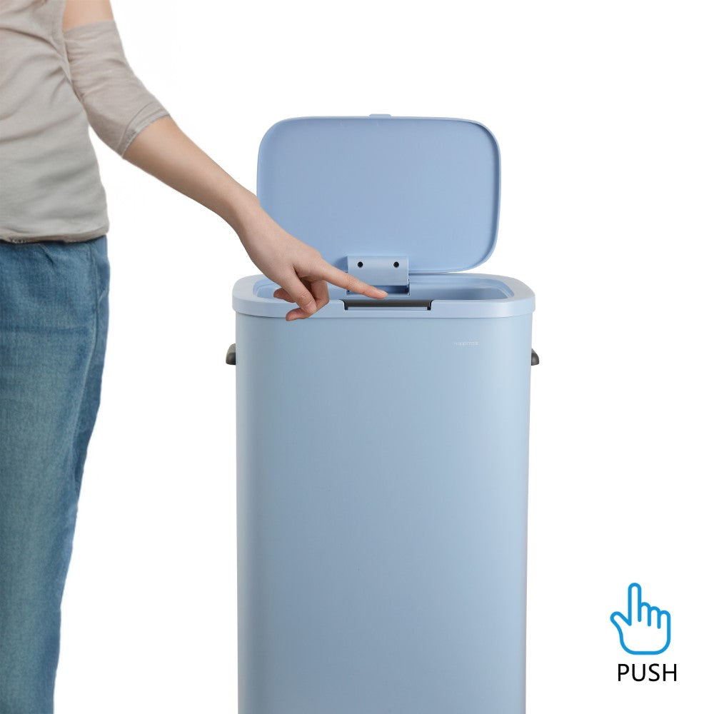 Tammi Kitchen 14.5-Gallon Slim Metal Push Button Trash Can