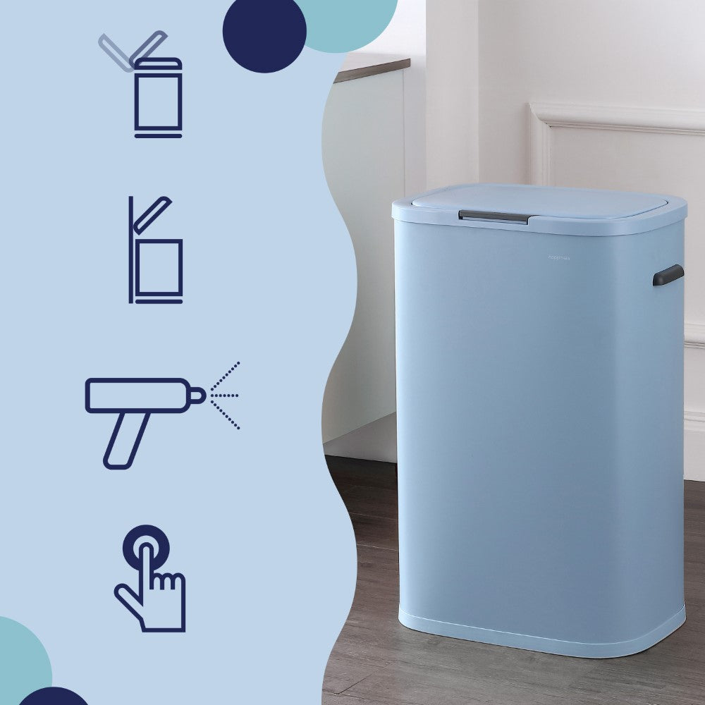 Tammi Kitchen 14.5-Gallon Slim Metal Push Button Trash Can