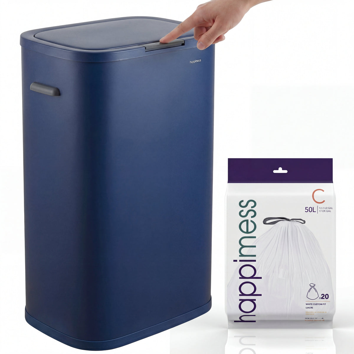 Tammi Kitchen 14.5-Gallon Slim Metal Push Button Trash Can