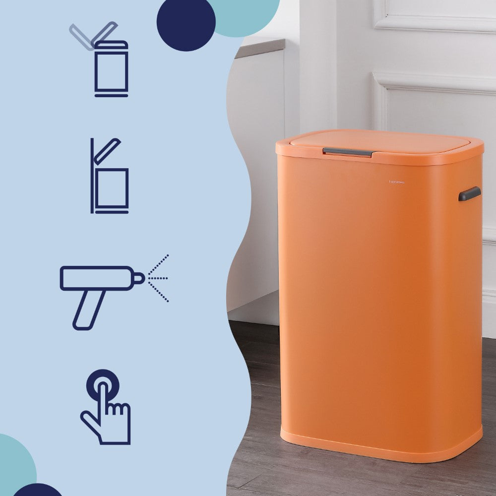 Tammi Kitchen 14.5-Gallon Slim Metal Push Button Trash Can