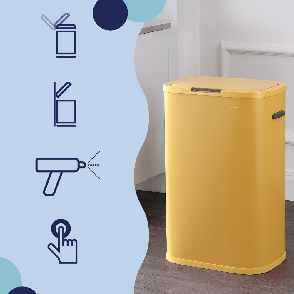 Tammi Kitchen 14.5-Gallon Slim Metal Push Button Trash Can