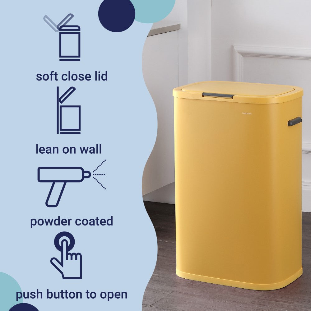 Tammi Kitchen 14.5-Gallon Slim Metal Push Button Trash Can
