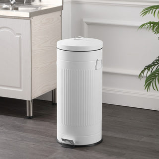 Theo Retro 8-Gallon Step Trash Can with Soft-Close Lid and FREE Mini Trash Can