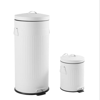 Theo Retro 8-Gallon Step Trash Can with Soft-Close Lid and FREE Mini Trash Can