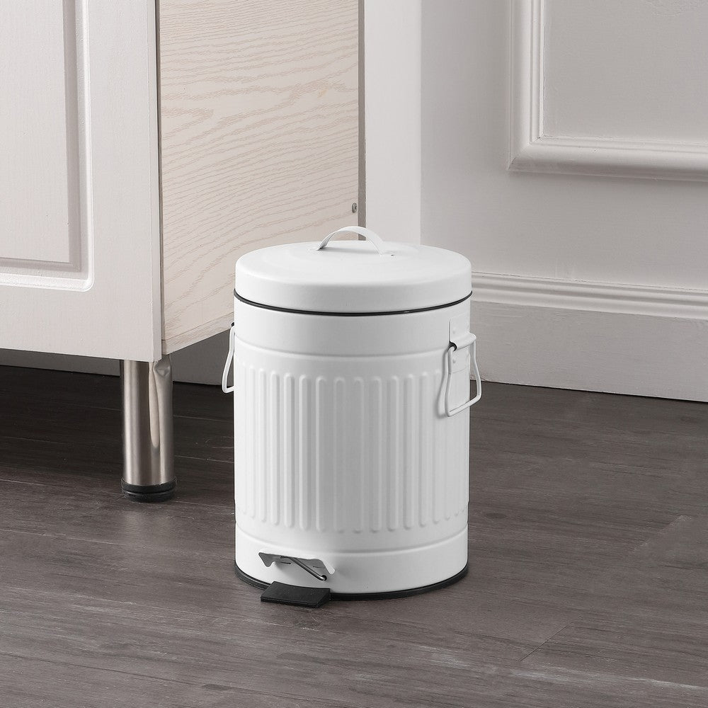 Theo Retro 8-Gallon Step Trash Can with Soft-Close Lid and FREE Mini Trash Can