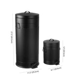 Theo Retro 8-Gallon Step Trash Can with Soft-Close Lid and FREE Mini Trash Can