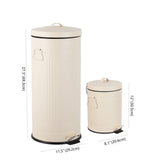 Theo Retro 8-Gallon Step Trash Can with Soft-Close Lid and FREE Mini Trash Can