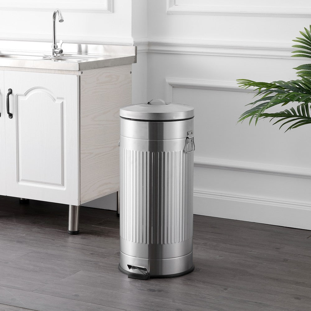 Theo Retro 8-Gallon Step Trash Can with Soft-Close Lid and FREE Mini Trash Can