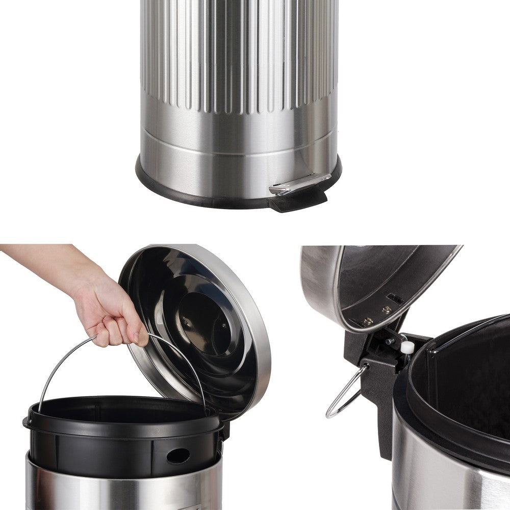 Theo Retro 8-Gallon Step Trash Can with Soft-Close Lid and FREE Mini Trash Can