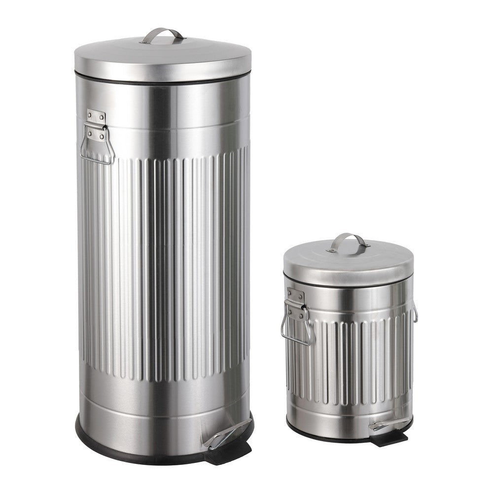 Theo Retro 8-Gallon Step Trash Can with Soft-Close Lid and FREE Mini Trash Can