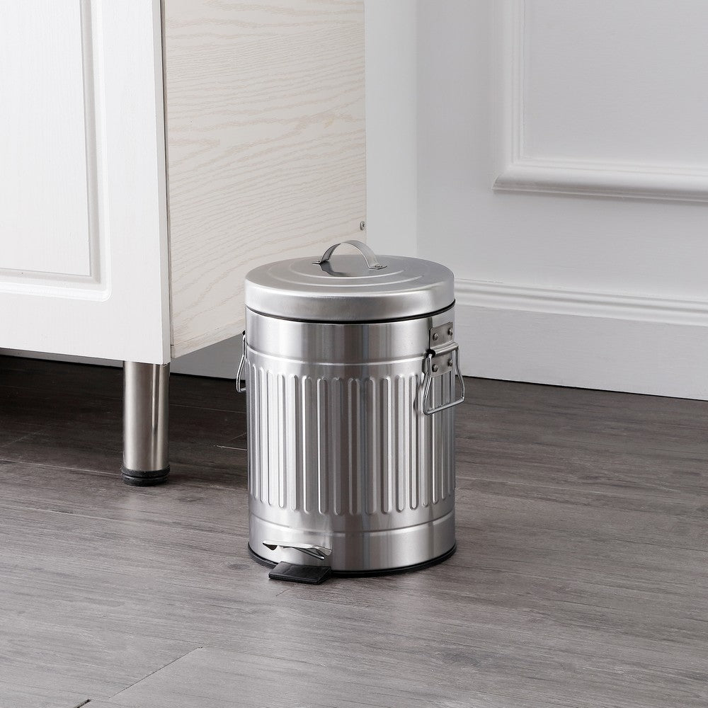 Theo Retro 8-Gallon Step Trash Can with Soft-Close Lid and FREE Mini Trash Can