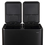 Birch Rectangular 16 Gallon (60L) Dual Compartment Recycling Step Pedal Trash Can with Soft-Close Double Lids