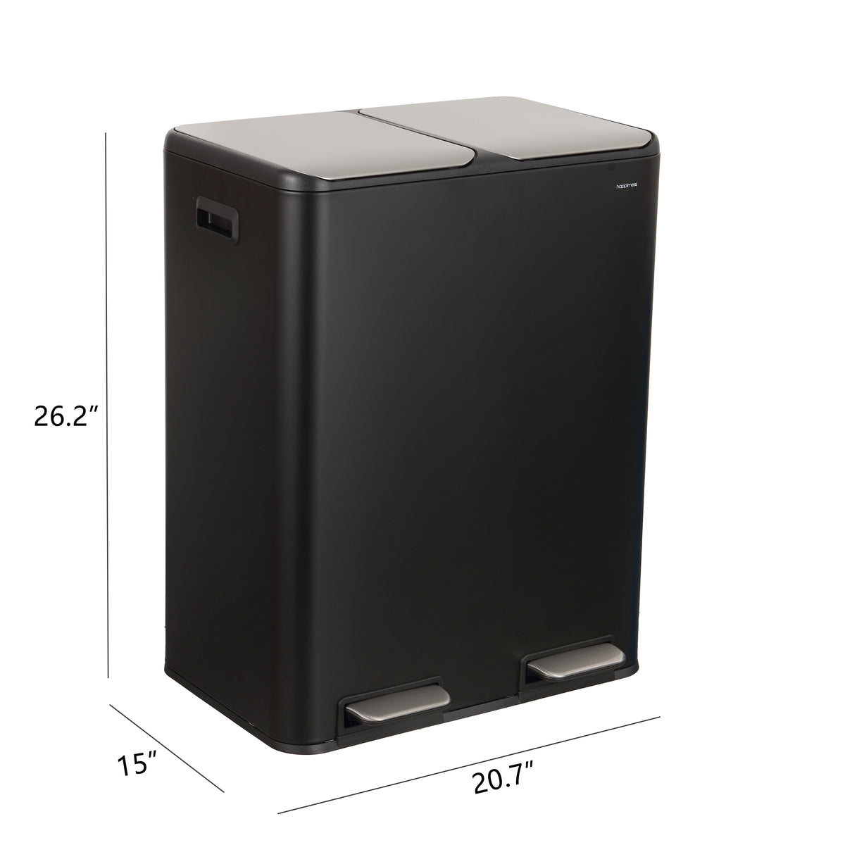 Birch Rectangular 16 Gallon (60L) Dual Compartment Recycling Step Pedal Trash Can with Soft-Close Double Lids