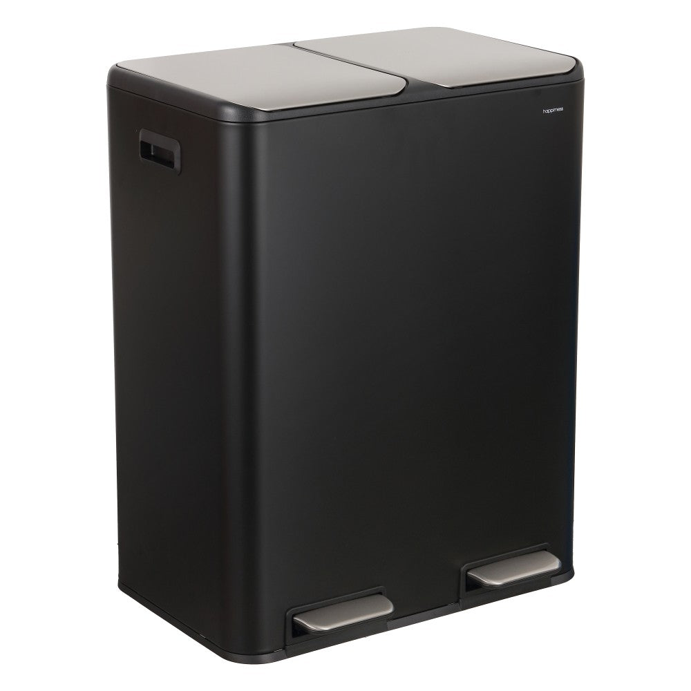 Birch Rectangular 16 Gallon (60L) Dual Compartment Recycling Step Pedal Trash Can with Soft-Close Double Lids