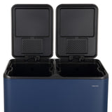 Birch Rectangular 16 Gallon (60L) Dual Compartment Recycling Step Pedal Trash Can with Soft-Close Double Lids
