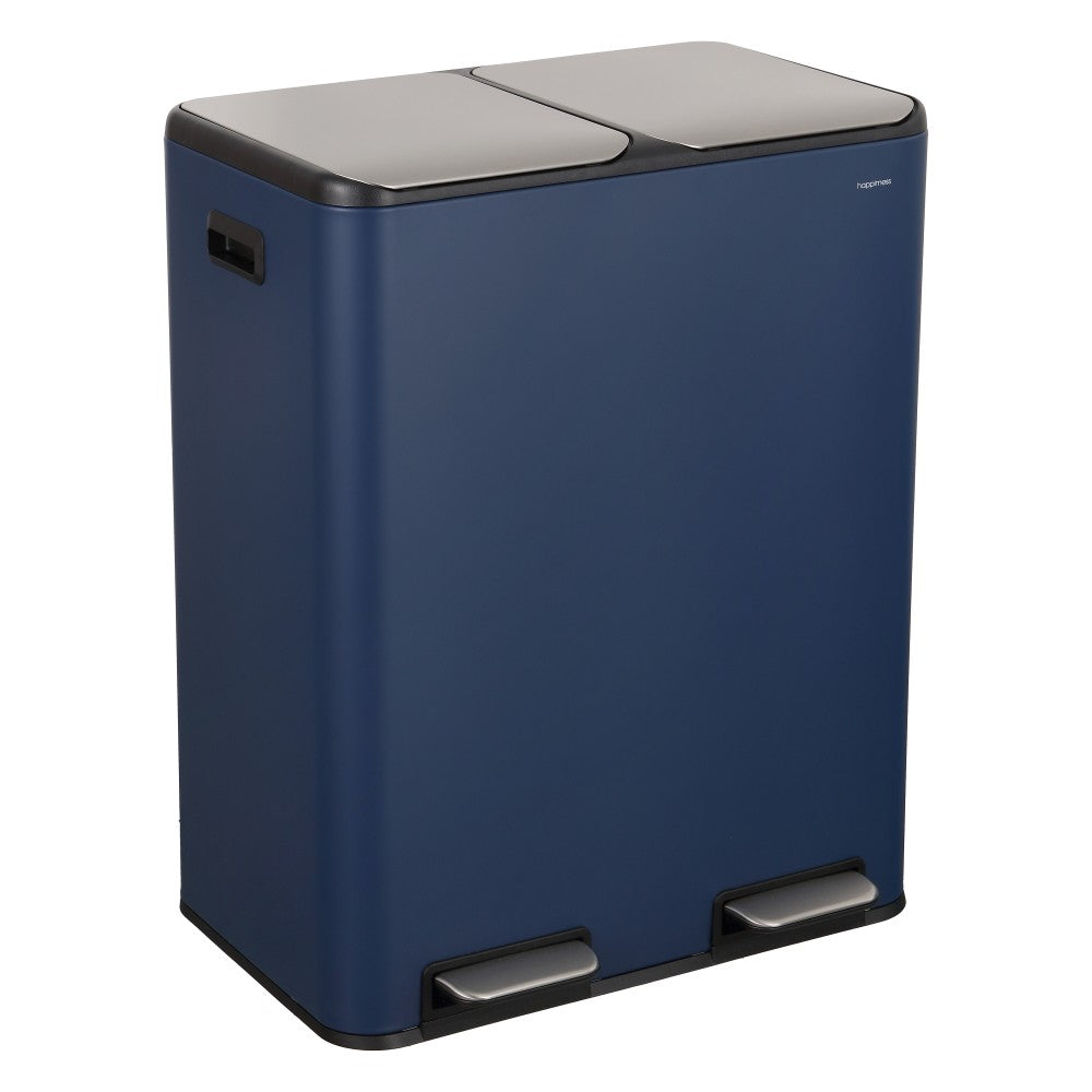Birch Rectangular 16 Gallon (60L) Dual Compartment Recycling Step Pedal Trash Can with Soft-Close Double Lids