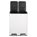 Birch Rectangular 16 Gallon (60L) Dual Compartment Recycling Step Pedal Trash Can with Soft-Close Double Lids