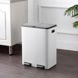 Birch Rectangular 16 Gallon (60L) Dual Compartment Recycling Step Pedal Trash Can with Soft-Close Double Lids