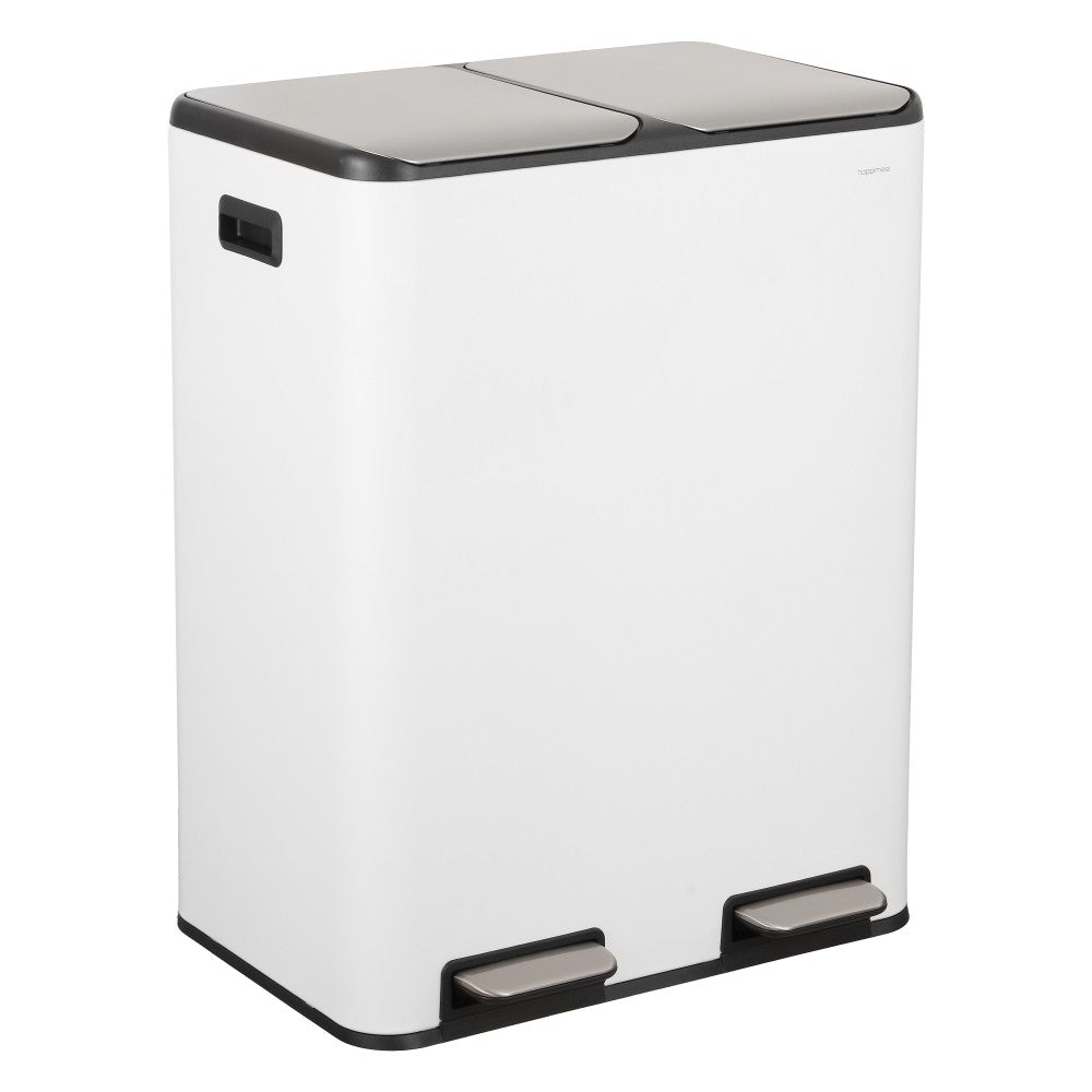 Birch Rectangular 16 Gallon (60L) Dual Compartment Recycling Step Pedal Trash Can with Soft-Close Double Lids