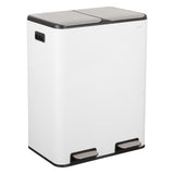 Birch Rectangular 16 Gallon (60L) Dual Compartment Recycling Step Pedal Trash Can with Soft-Close Double Lids