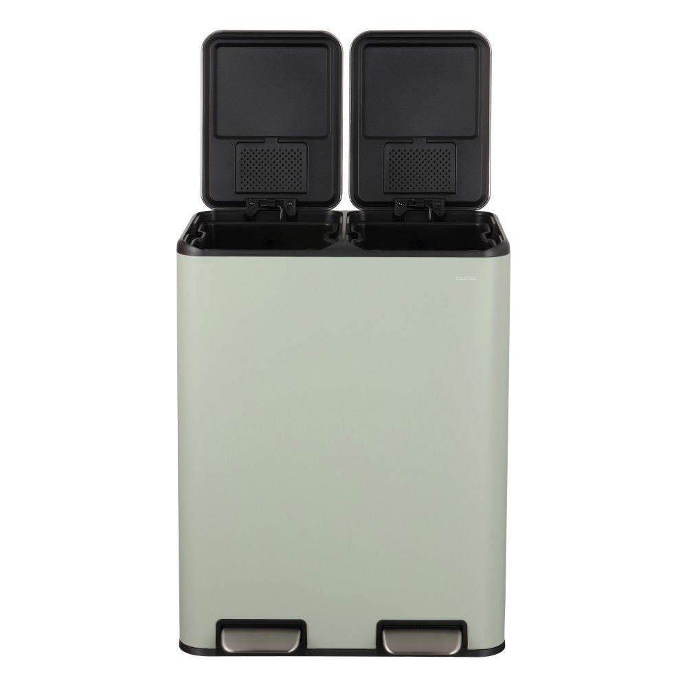 Birch Rectangular 16 Gallon (60L) Dual Compartment Recycling Step Pedal Trash Can with Soft-Close Double Lids