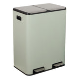 Birch Rectangular 16 Gallon (60L) Dual Compartment Recycling Step Pedal Trash Can with Soft-Close Double Lids