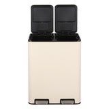Birch Rectangular 16 Gallon (60L) Dual Compartment Recycling Step Pedal Trash Can with Soft-Close Double Lids