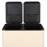 Birch Rectangular 16 Gallon (60L) Dual Compartment Recycling Step Pedal Trash Can with Soft-Close Double Lids