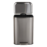 Elm Ribbed Rectangular 13.2 Gallon (50L) Step Pedal Trash Can with Soft-Close Lid