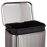 Elm Ribbed Rectangular 13.2 Gallon (50L) Step Pedal Trash Can with Soft-Close Lid
