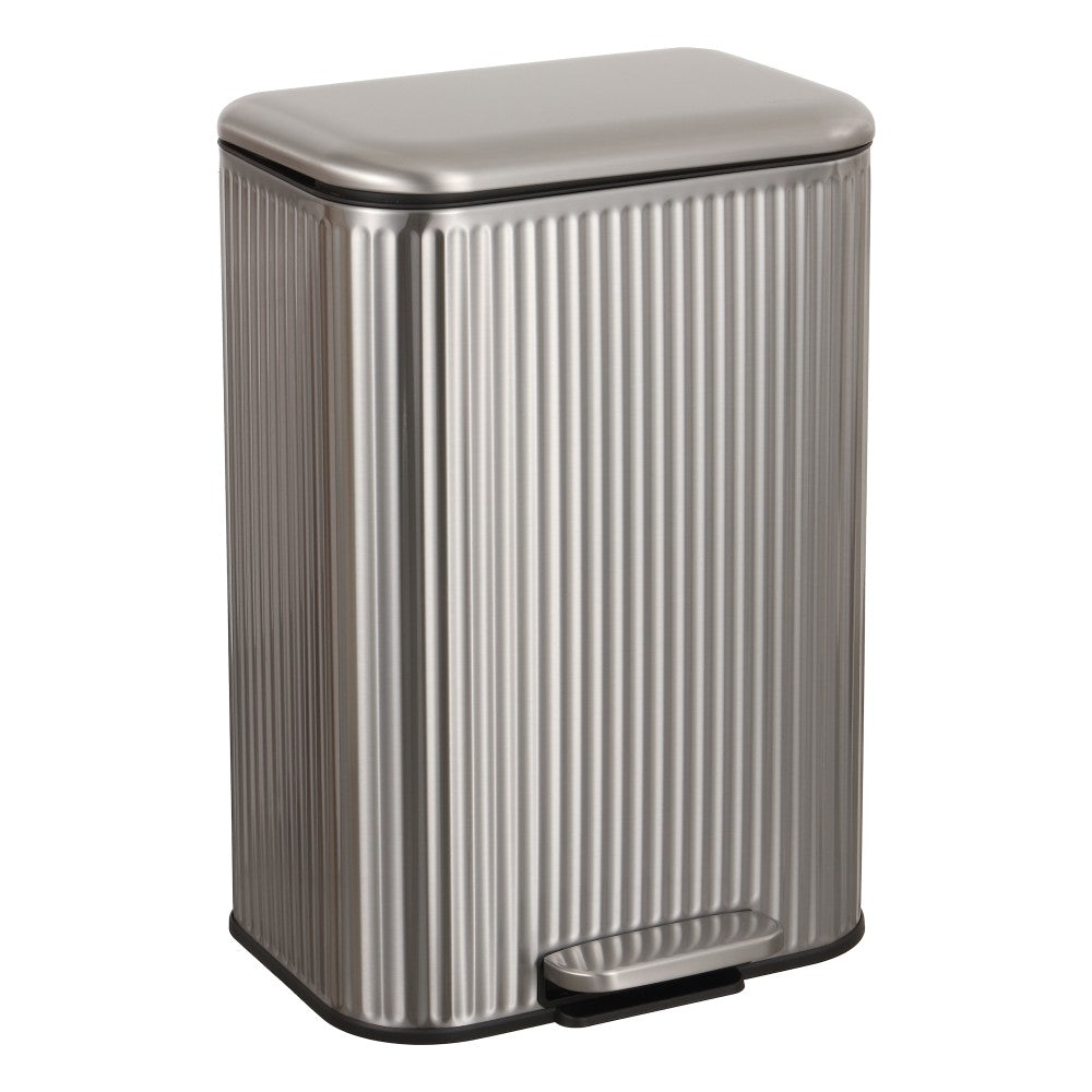Elm Ribbed Rectangular 13.2 Gallon (50L) Step Pedal Trash Can with Soft-Close Lid