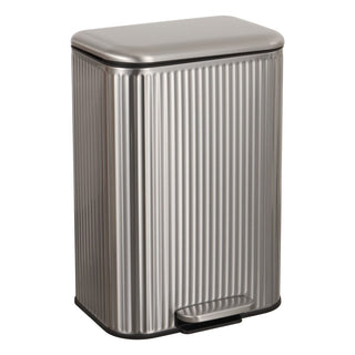 Elm Ribbed Rectangular 13.2 Gallon (50L) Step Pedal Trash Can with Soft-Close Lid