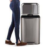 Elm Ribbed Rectangular 13.2 Gallon (50L) Step Pedal Trash Can with Soft-Close Lid