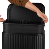 Elm Ribbed Rectangular 13.2 Gallon (50L) Step Pedal Trash Can with Soft-Close Lid