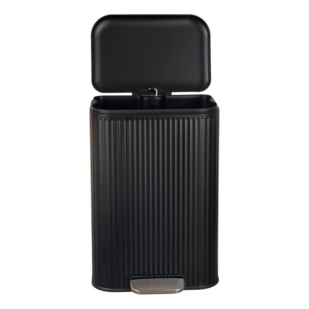 Elm Ribbed Rectangular 13.2 Gallon (50L) Step Pedal Trash Can with Soft-Close Lid