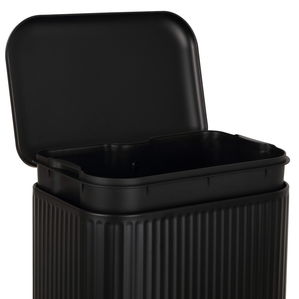 Elm Ribbed Rectangular 13.2 Gallon (50L) Step Pedal Trash Can with Soft-Close Lid