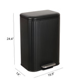 Elm Ribbed Rectangular 13.2 Gallon (50L) Step Pedal Trash Can with Soft-Close Lid