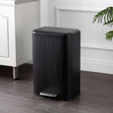Elm Ribbed Rectangular 13.2 Gallon (50L) Step Pedal Trash Can with Soft-Close Lid